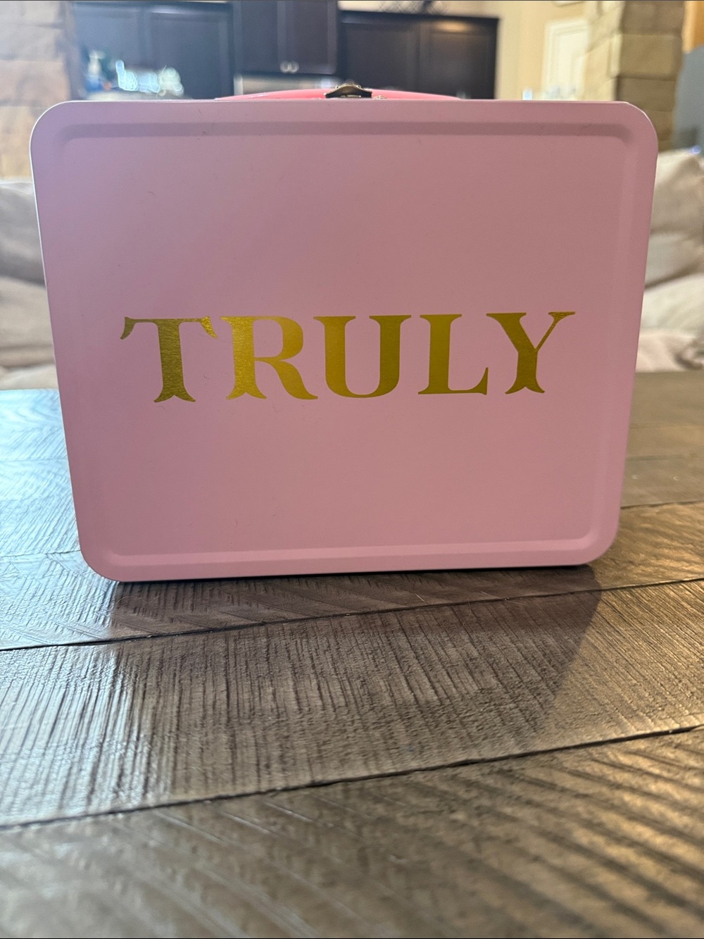TRULY Pink Metal Box with Gold Logo